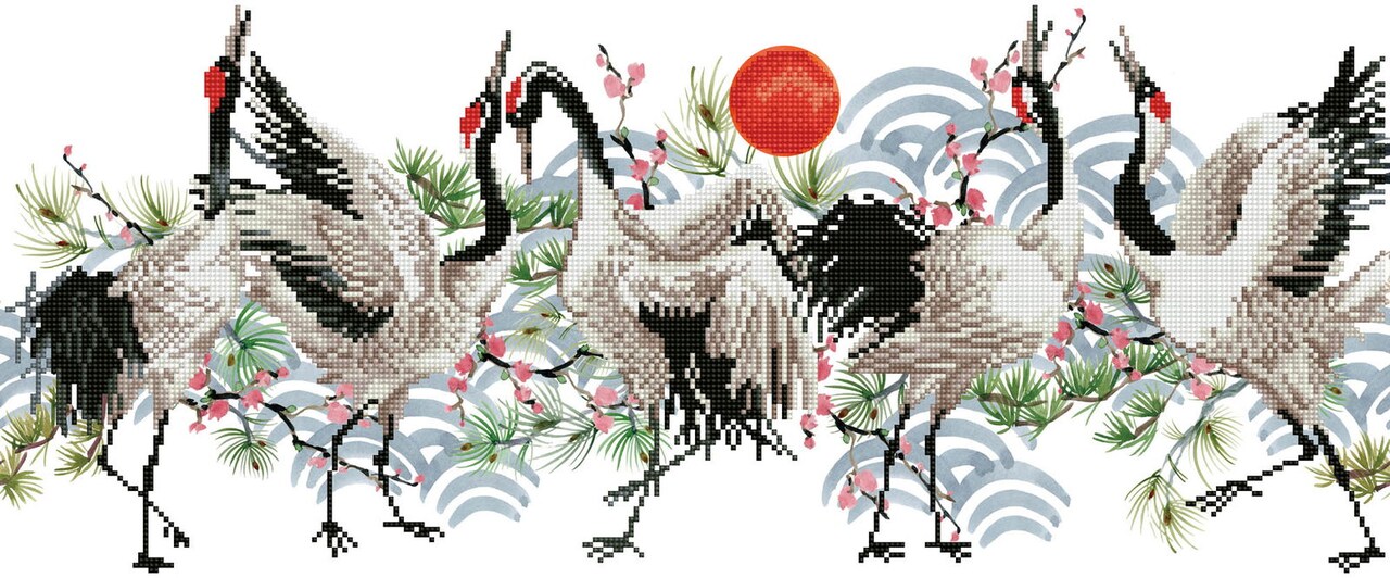 Diamond Dotz Brolga Dance Bird Diamond Painting Kits for Adults - Diamond Art Kits a Relaxing Creative Craft Kit with Dotz Gems 30.3"x12.6"
